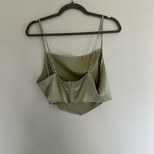 Asymmetrical Green Crop Camisole